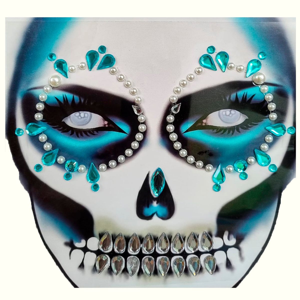 MIELTECH - Tatuaje Temporal Catrina gemas Mexicana Disfraz Frida