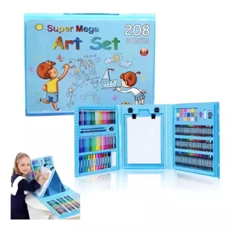 GENERICO - Set De Arte Niño Maleta 208 Piezas Crayon Plumones Colores