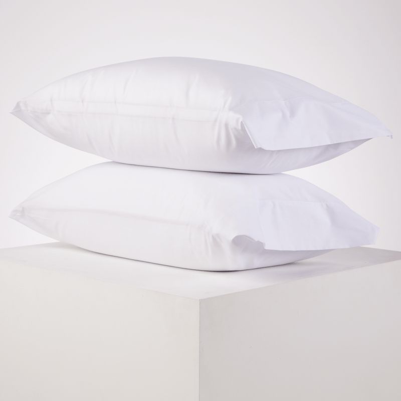 DISTRIHOGAR - Set x 2 Fundas Essencial 180 hilos Blanco 50 x 73 cm