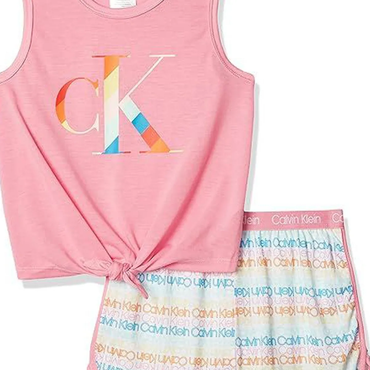 CALVIN KLEIN - Conjunto De Pijama Rosado Para Niña
