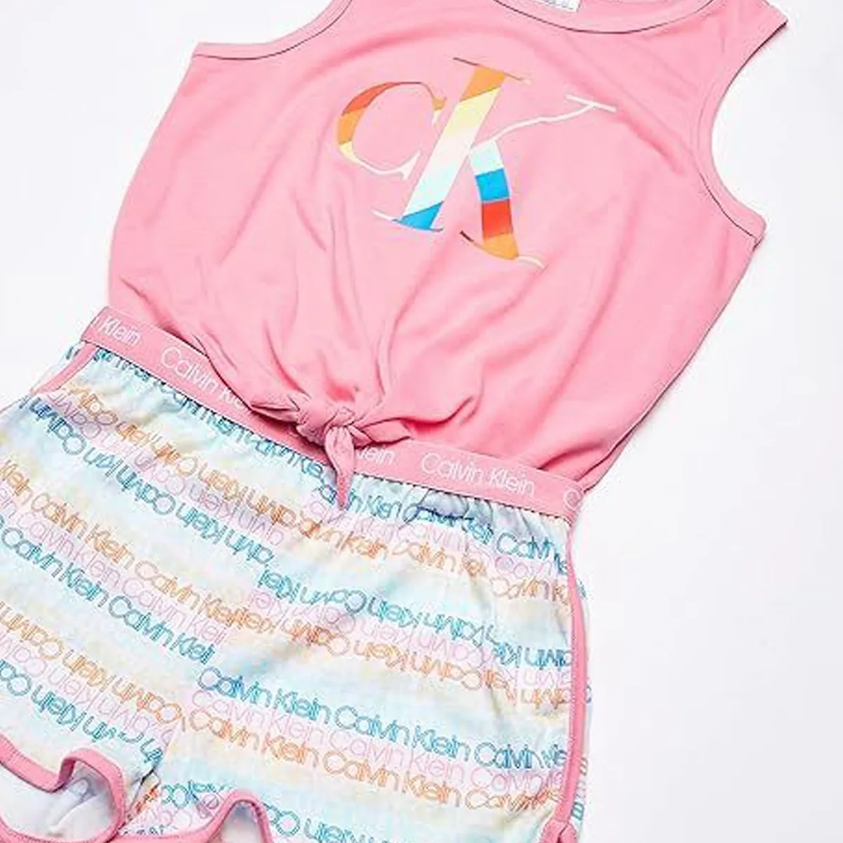 CALVIN KLEIN - Conjunto De Pijama Rosado Para Niña