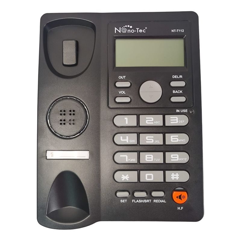NANO-TEC - Telefono Fijo Alambrico Manos Libres Altavoz Pantalla Lcd