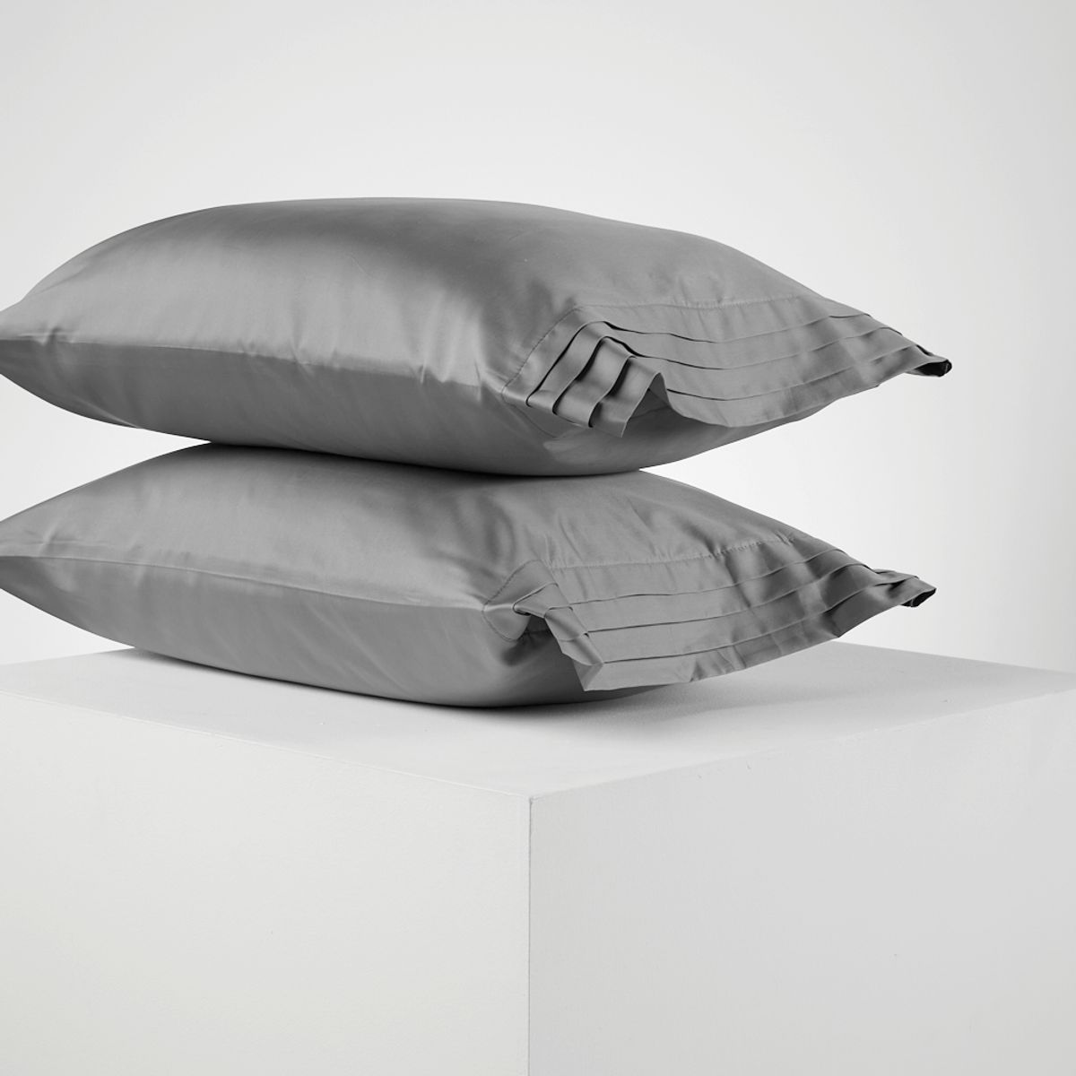 DISTRIHOGAR - Set x 2 Fundas Cairo 400 hilos Gris Oscuro 50 x 90 cm