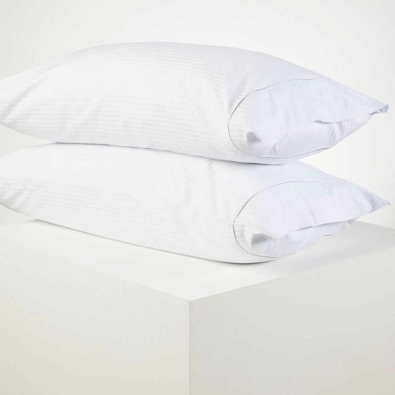 DISTRIHOGAR - Set x 2 Fundas 300 hilos Algodón Blanco 50 x 90 cm