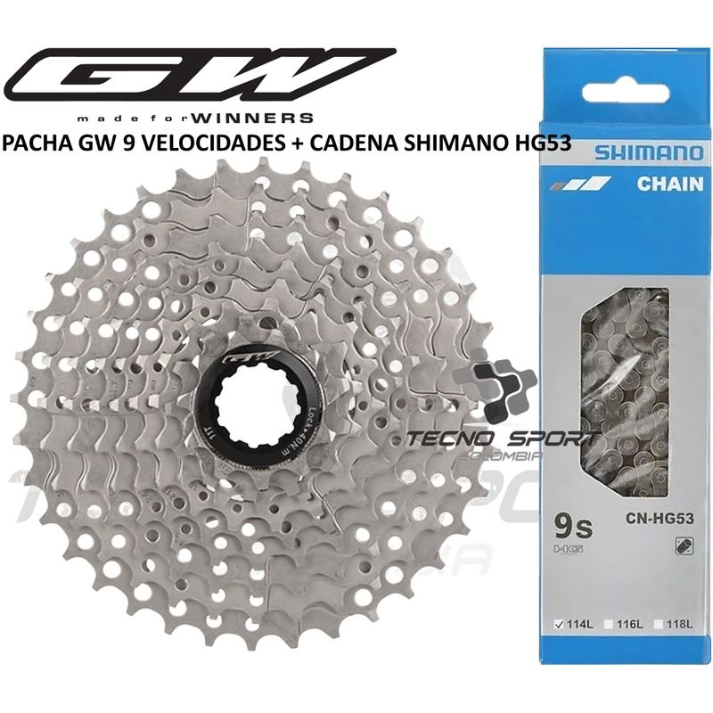 GW - Pacha GW + Cadenilla Bicicleta Shimano 9 Velocidades 11-36