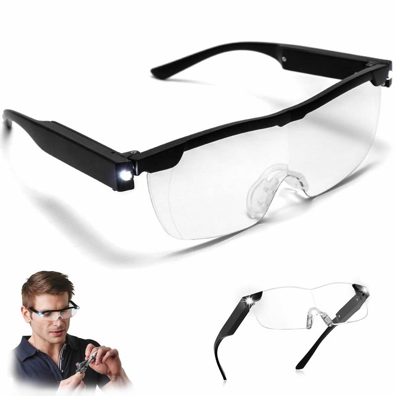 GENERICO - Gafas Lupa Aumento Vision Luz Led Zoom 160 X