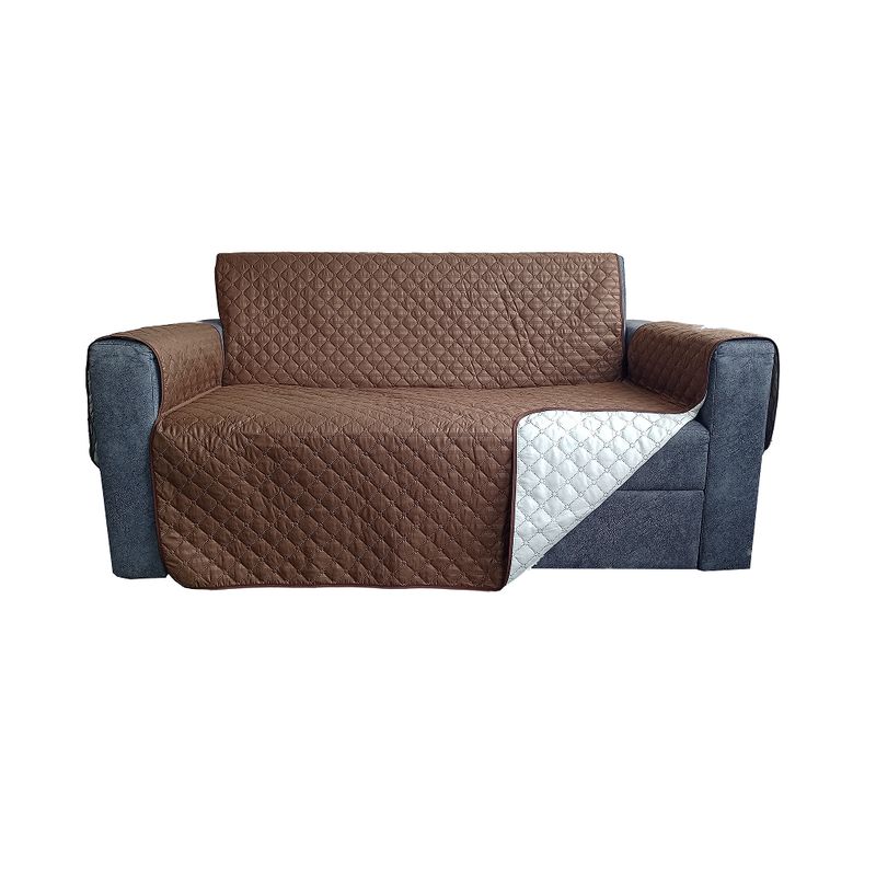 GENERICO - PROTECTOR, FUNDA, FORRO DOBLE FAZ SOFA DE 4 PUESTOS - CAFE / BEIGE
