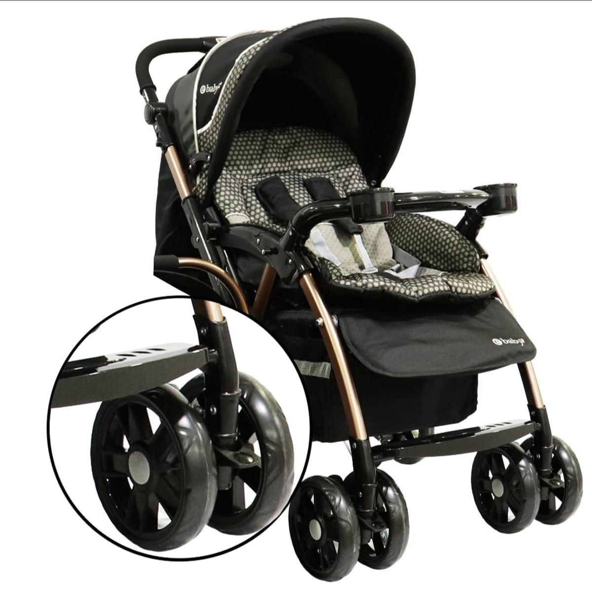 EBABY - Coche Para Bebé Reversible Regulador Altura Cubrepiés