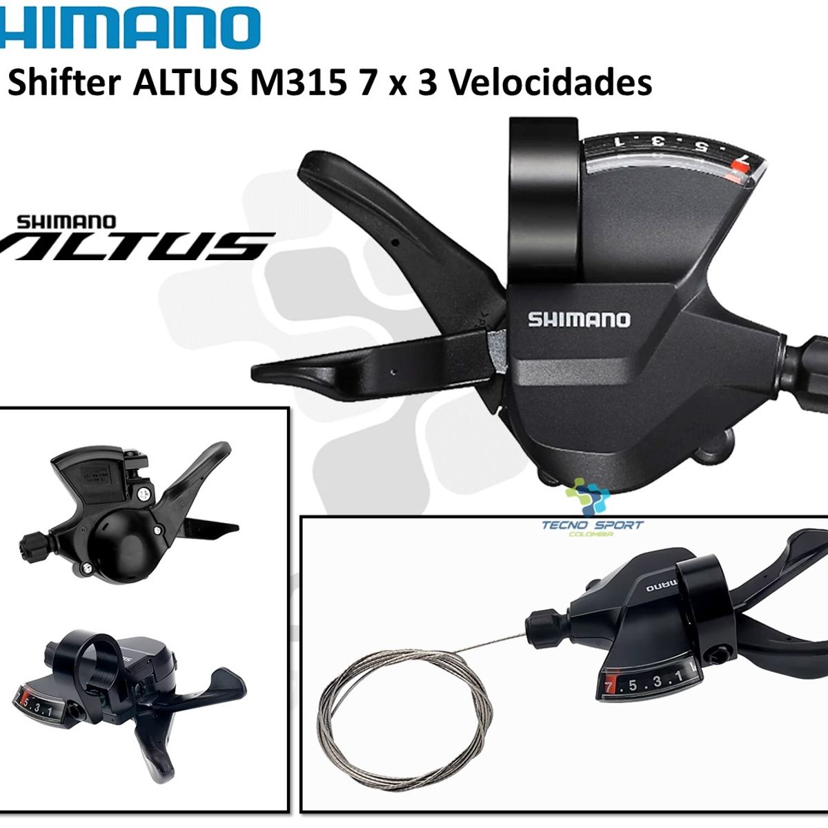 SHIMANO - Shifter Shimano Altus M315 Palanca Cambio 7v Bicicleta Mtb