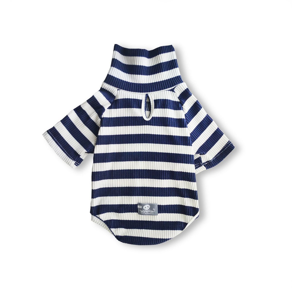 WAWAW - Saco para perro talla L tortuga rayas blanco y azul