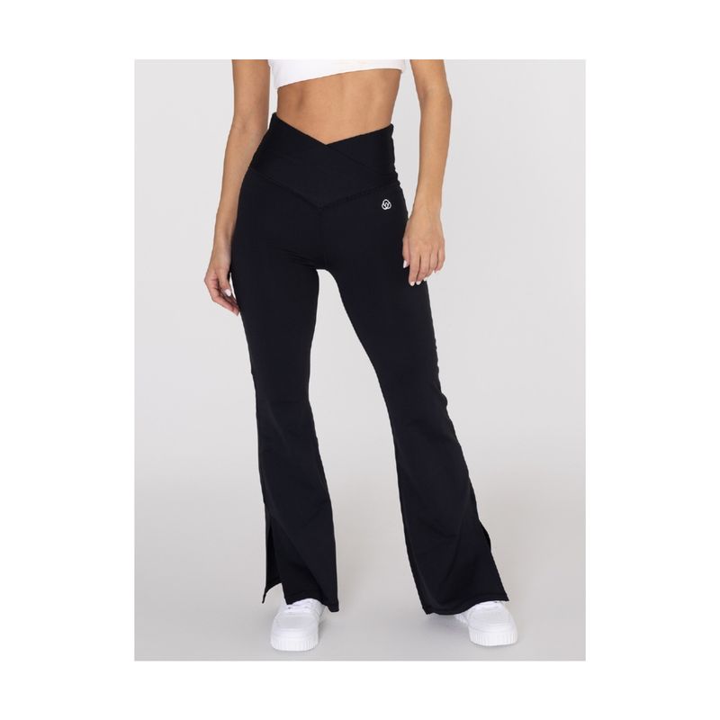 BSOUL - Pantalon Mujer SPLIT HEM FLARE LEGG NEW BLACK BSOUL