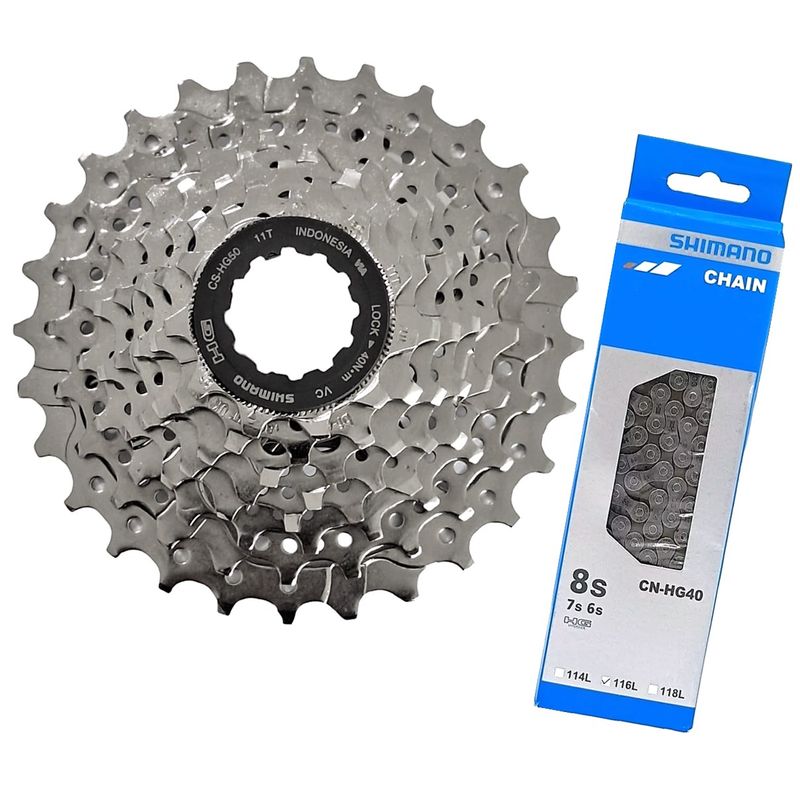 SHIMANO - Pacha + Cadenilla Bicicleta Shimano 8v 11-28 Ruta Montañera