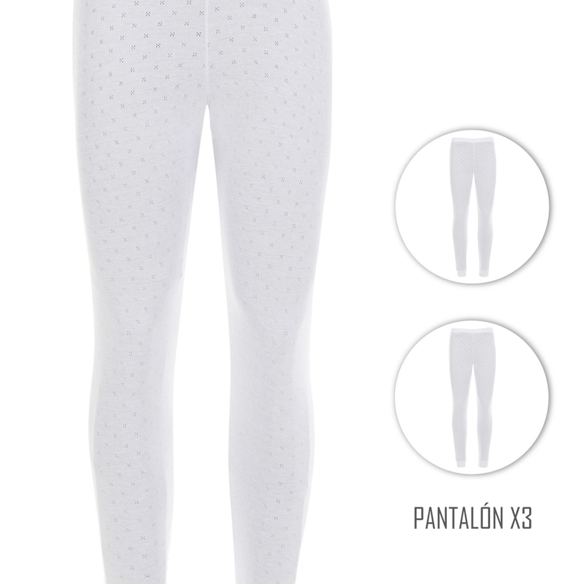 SANTANA - Combo X3 Pantalón Térmico Niña Santana Blanco