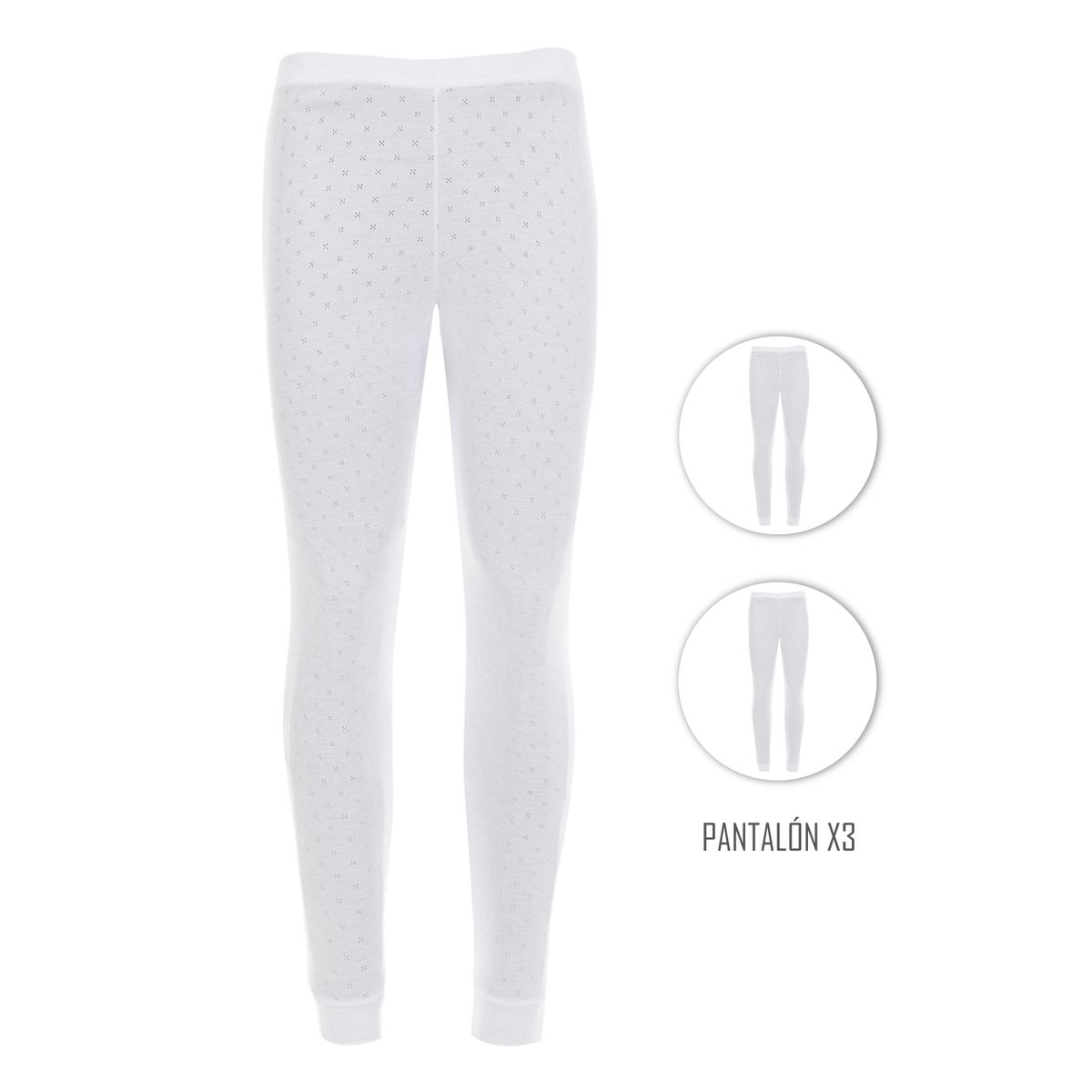 SANTANA - Combo X3 Pantalón Térmico Niña Santana Blanco