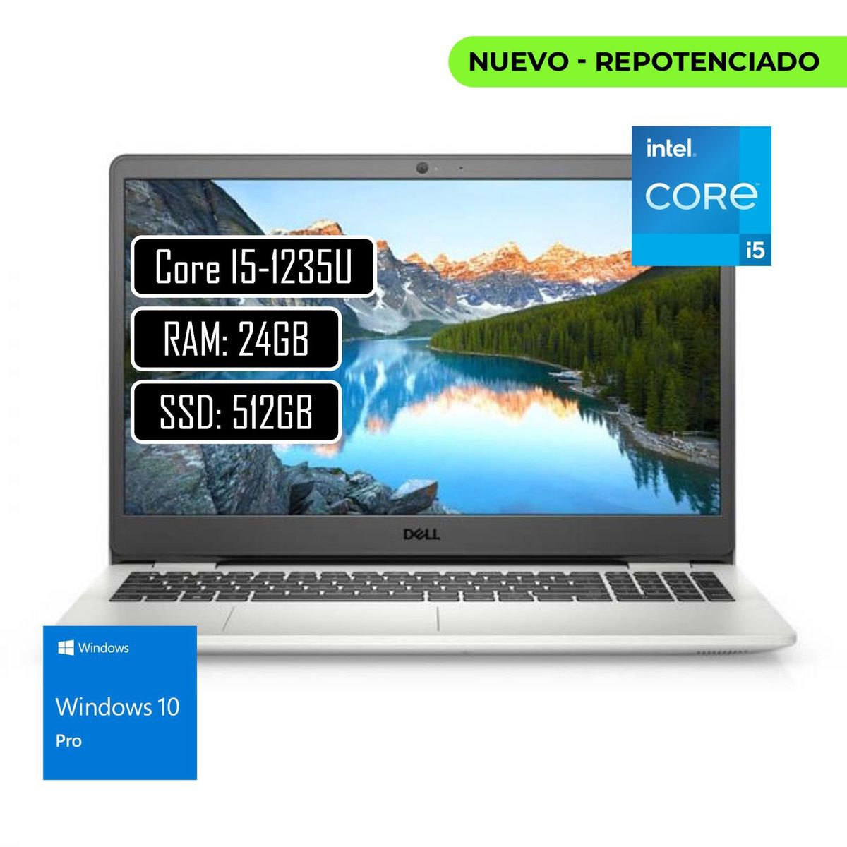 DELL - Portátil Dell 15 Intel Core i5-1235U Ram 24GB Disco SSD 512GB 15.6" FHD WinPro
