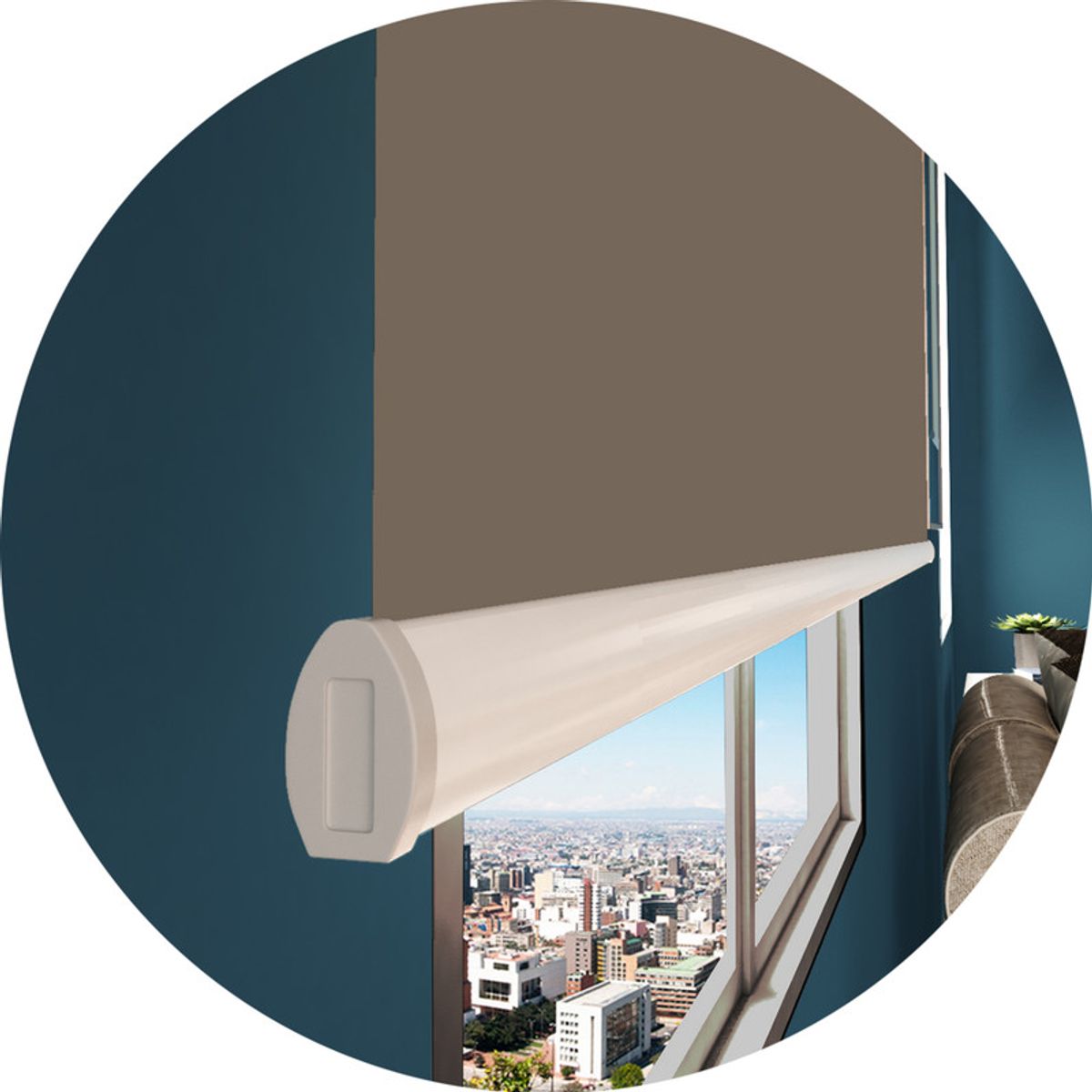 NOVELTY HOME - Cortina Enrollable Blackout Moka 200x200 cm Novelty Home