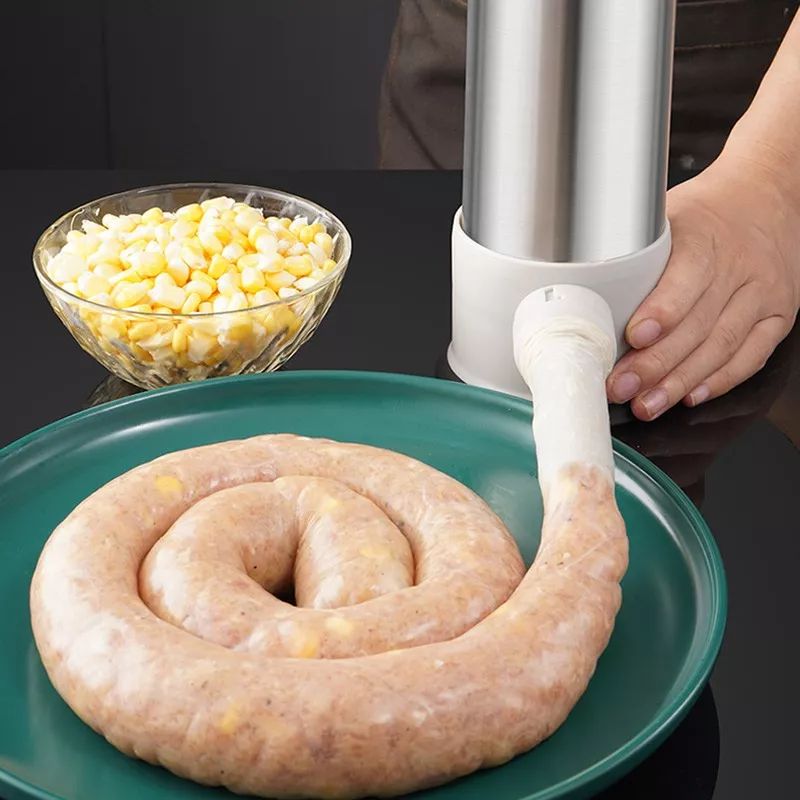 GENERICO - Maquina Manual Embutidos Salchichas Chorizo Aluminio 4 En 1