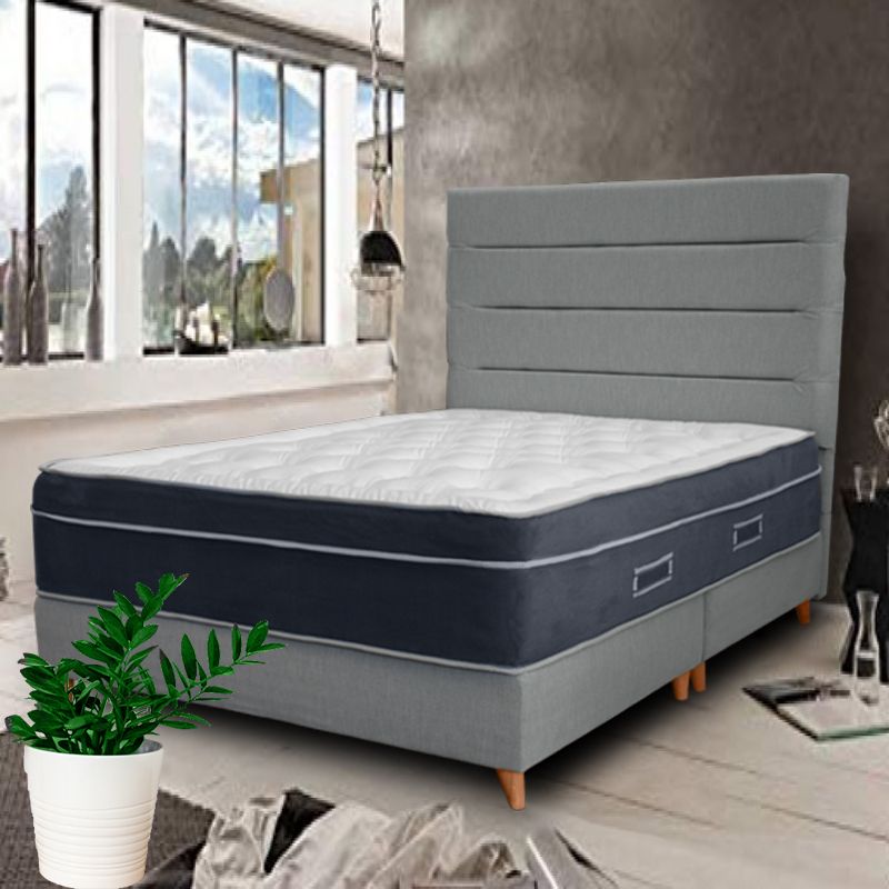 PLUMA HOME - CAMA  Atlanta Memory Foam  Incluye  colchon Pocket 160x190 Queen.