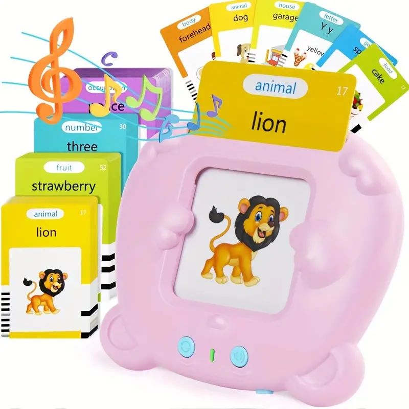 GENERICO - 255 Tarjetas Parlantes De Aprendizaje Español E Ingles ROSA