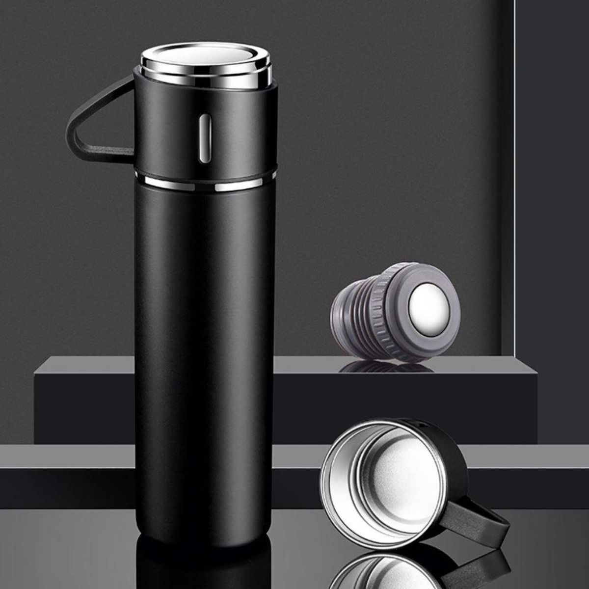 GENERICO - Set Termo De Acero Inoxidable Con Pocillos Bebidas Calientes Frías