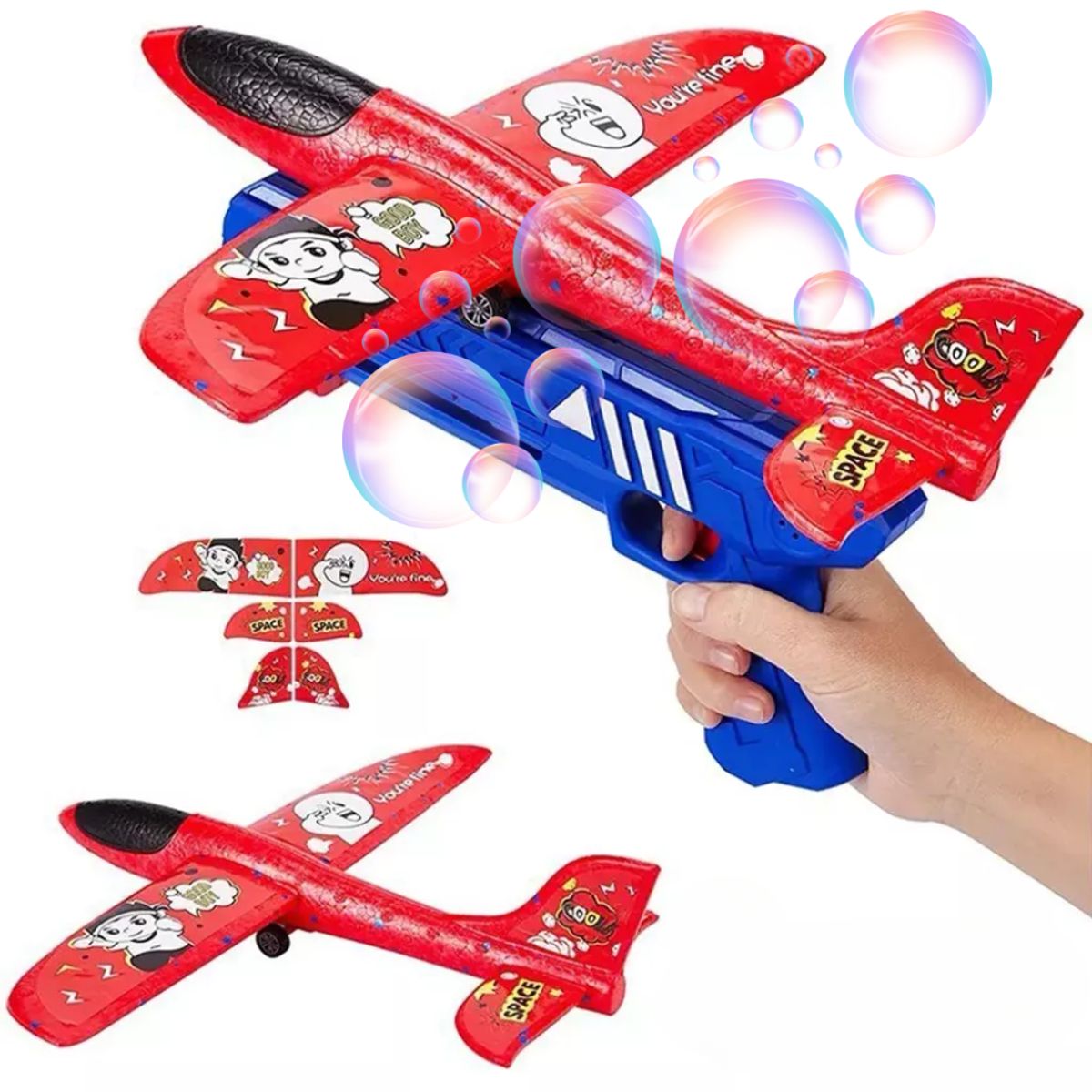 GENERICO - Lanzador De Avion Con Burbujas Juguete Para Niños Y Niñas