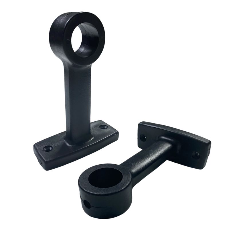 GENERICO - Set x2 Soporte Pasamanos Pasante 1 ¼ mediano Negro