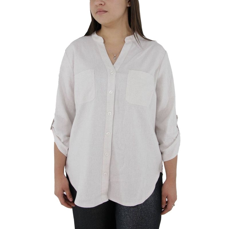 L Y H - Blusa Para Mujer Manga 34 Blanco Marca L&H