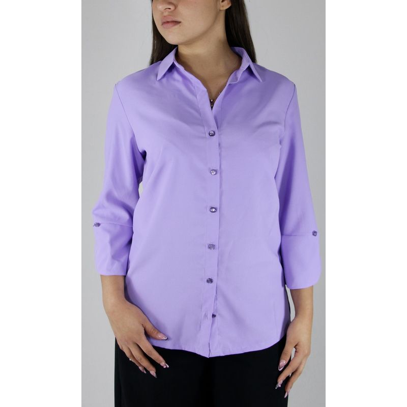 L Y H - Blusa Para Mujer Manga 34 Lila Marca L&H