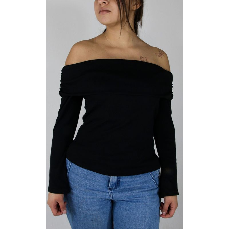 L Y H - Camiseta Para Mujer Manga Larga Negro Marca L&H