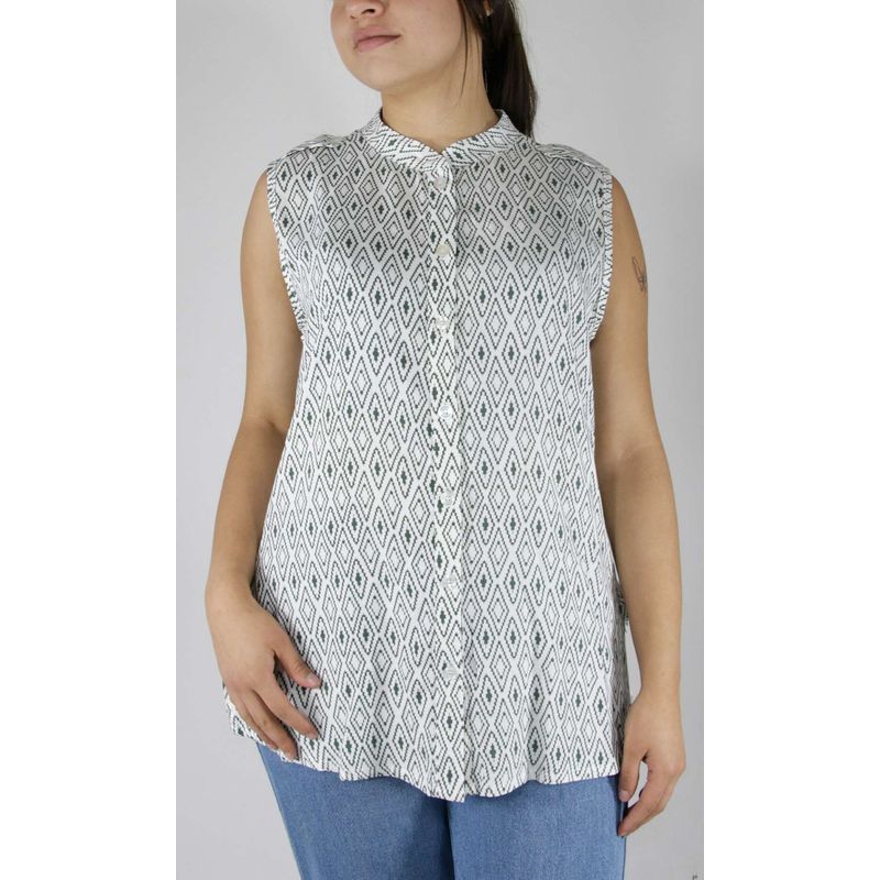 L Y H - Blusa Para Mujer Sin Manga Verde Marca L&H