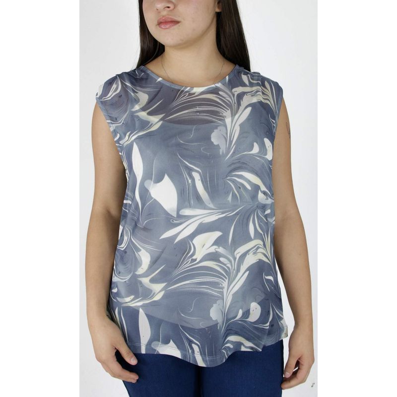 L Y H - Blusa Para Mujer Sin Manga Gris Claro Marca L&H
