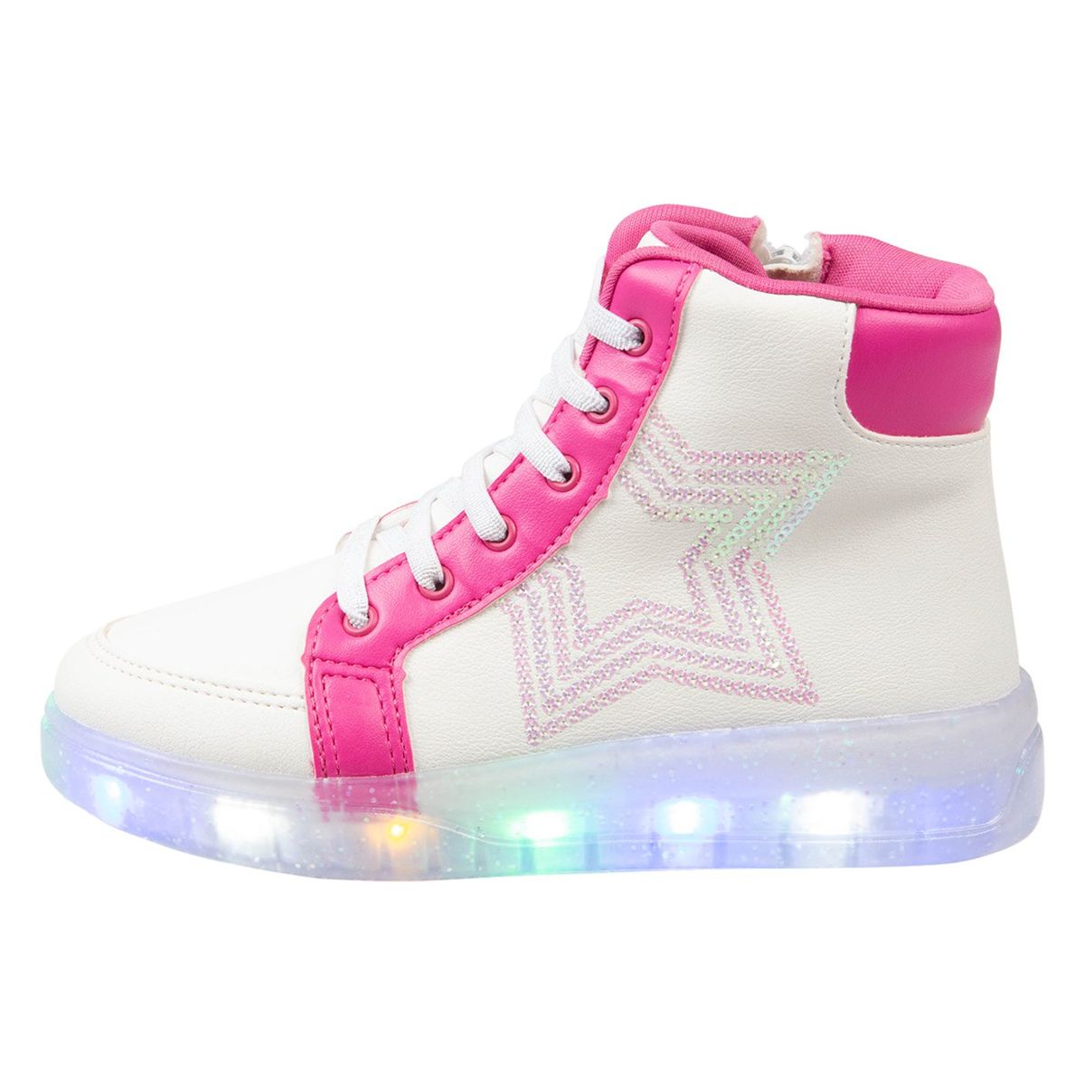 SMART FIT - Zapatos Tipo Botín Sneaker Con Luces Para Niña Smartfit Payless Blanco
