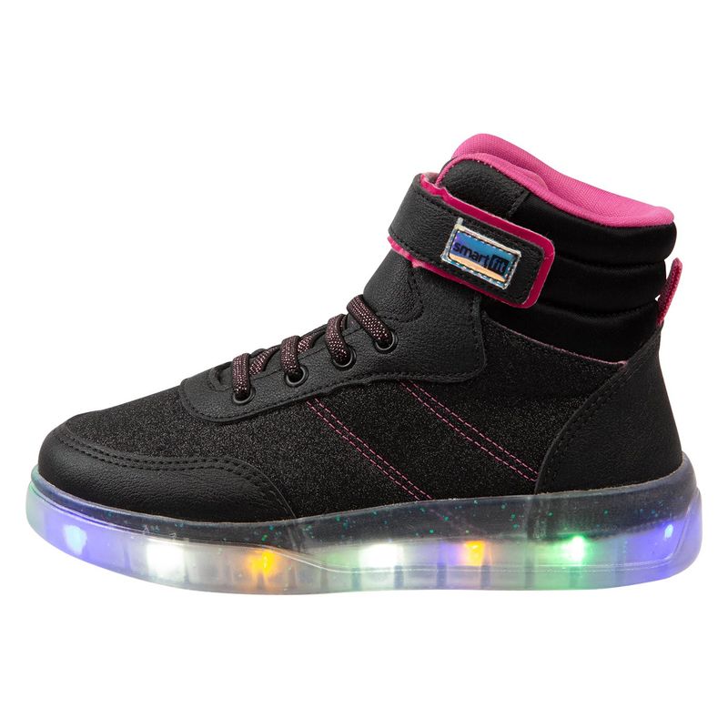 SMART FIT - Zapatos Tipo Botín Sneaker Con Luces Para Niña Smartfit Payless Negro
