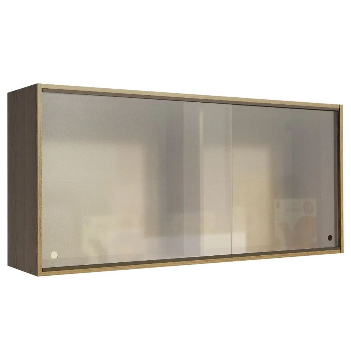 MADESA - Mueble de Cocina Superior Emilly 2 Puertas Corredizas de Cristal Marrón
