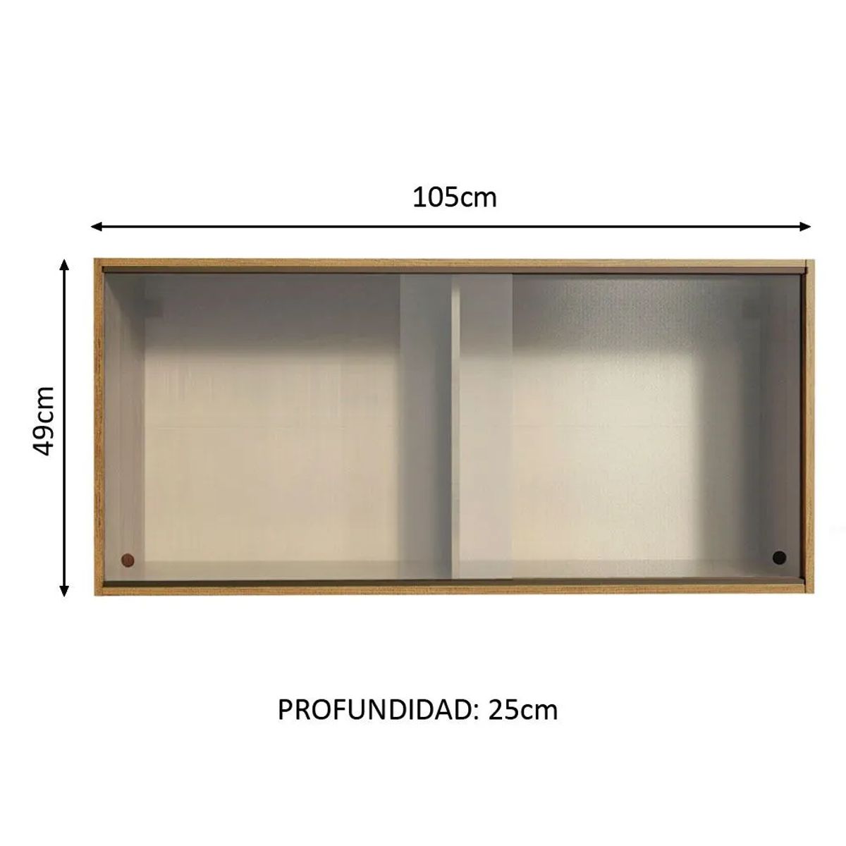 MADESA - Mueble de Cocina Superior Emilly 2 Puertas Corredizas de Cristal Marrón