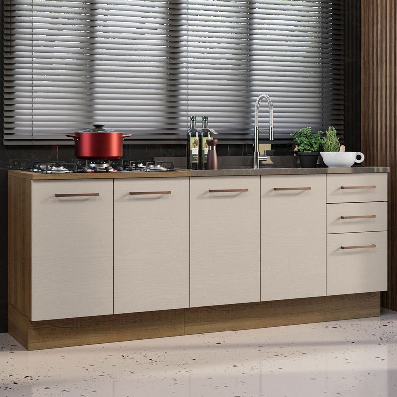 MADESA - Kit 2 Muebles de Cocina Bajo Agata 2.00 Metros