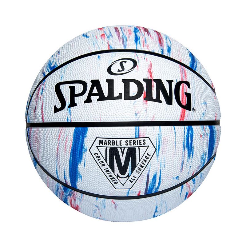 SPALDING - Balon Spalding De Basketball Marble Series #7-Blanco