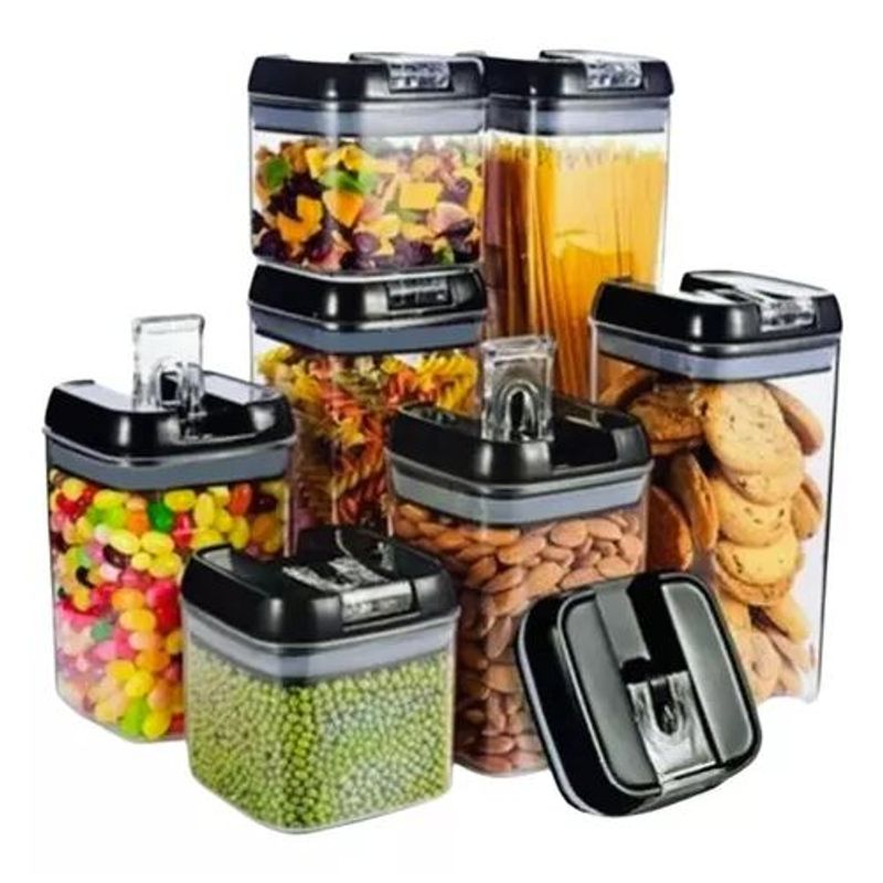GENERICO - Organizador Frasco Hermetico Cocina Tupper Recipiente contenedor SetX7.