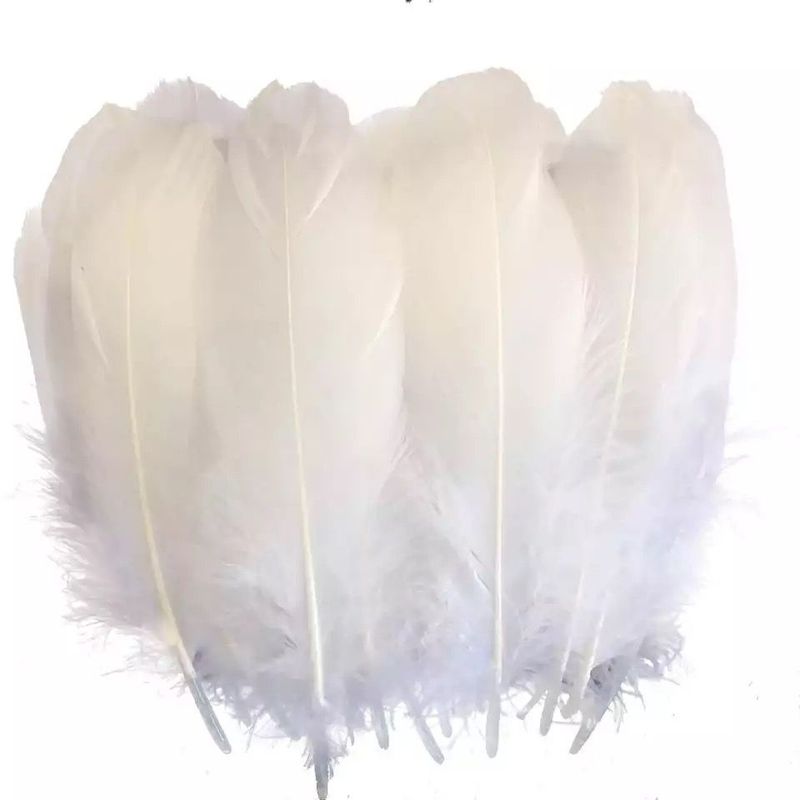 GENERICO - Plumas Decorativas Artificiales Color Blanco Paquete X 100