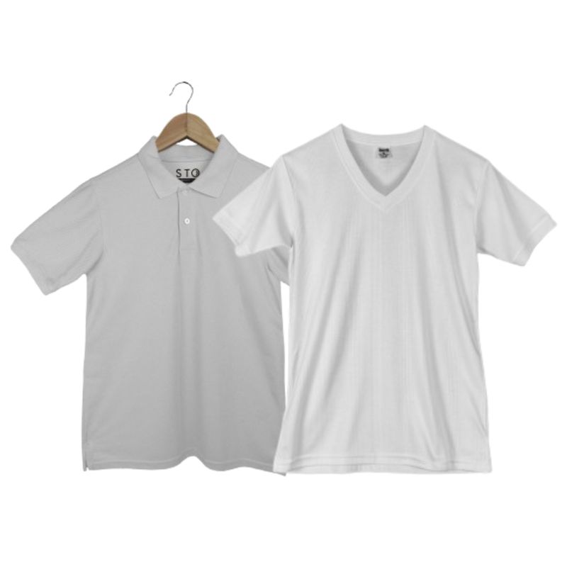 SIABATTO - Camiseta Polo + Camiseta Básica Blanca