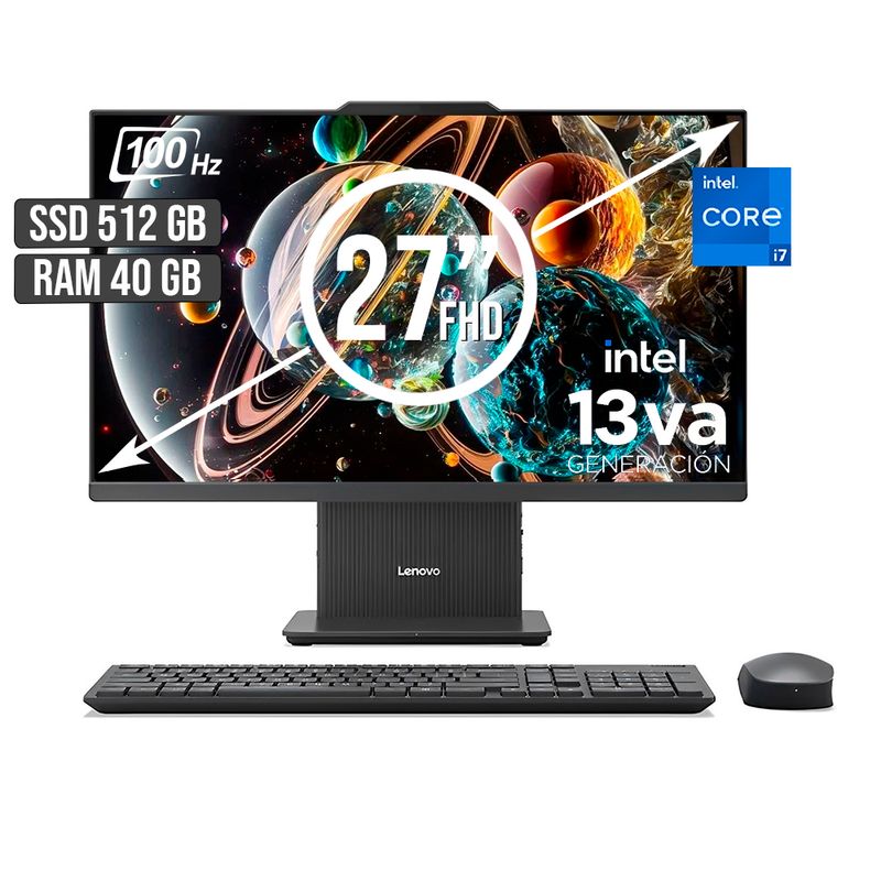 LENOVO - TODO EN UNO LENOVO INTEL CORE I7-13620H SSD 512GB RAM 40GB LED 27 FHD 100Hz