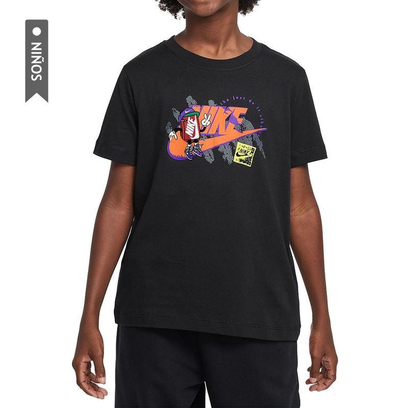 NIKE - Camiseta Nike K Nsw Tee Boxy 1 Futura Niño-Negro
