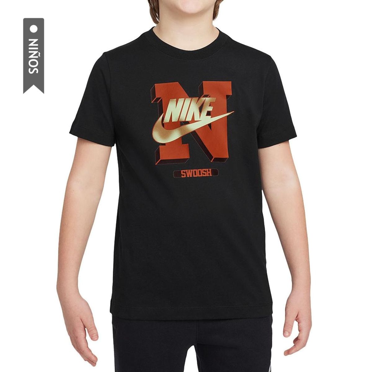 NIKE - Camiseta Nike K Nsw Tee Futura Hbr Ssnl Niño-Negro