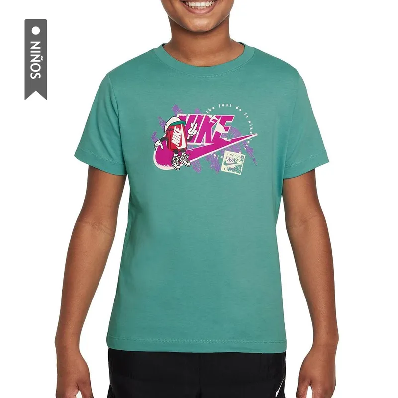 NIKE - Camiseta Nike K Nsw Tee Boxy 1 Futura Niño-Verde