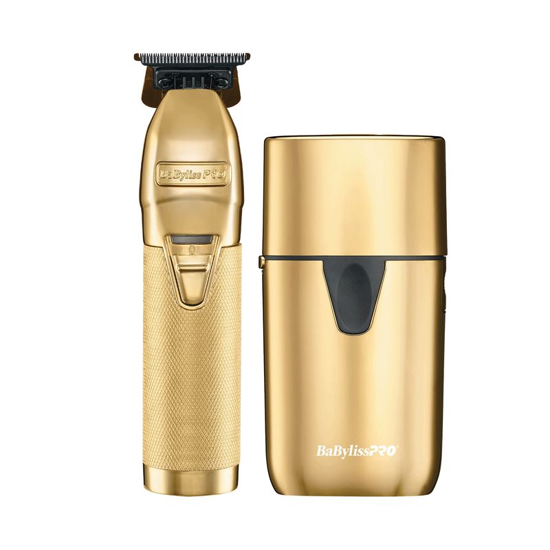 BABYLISS - Combo Patillera Fx 787 Gold Y Afeitadora Uvfoil  Gold Babylisspro