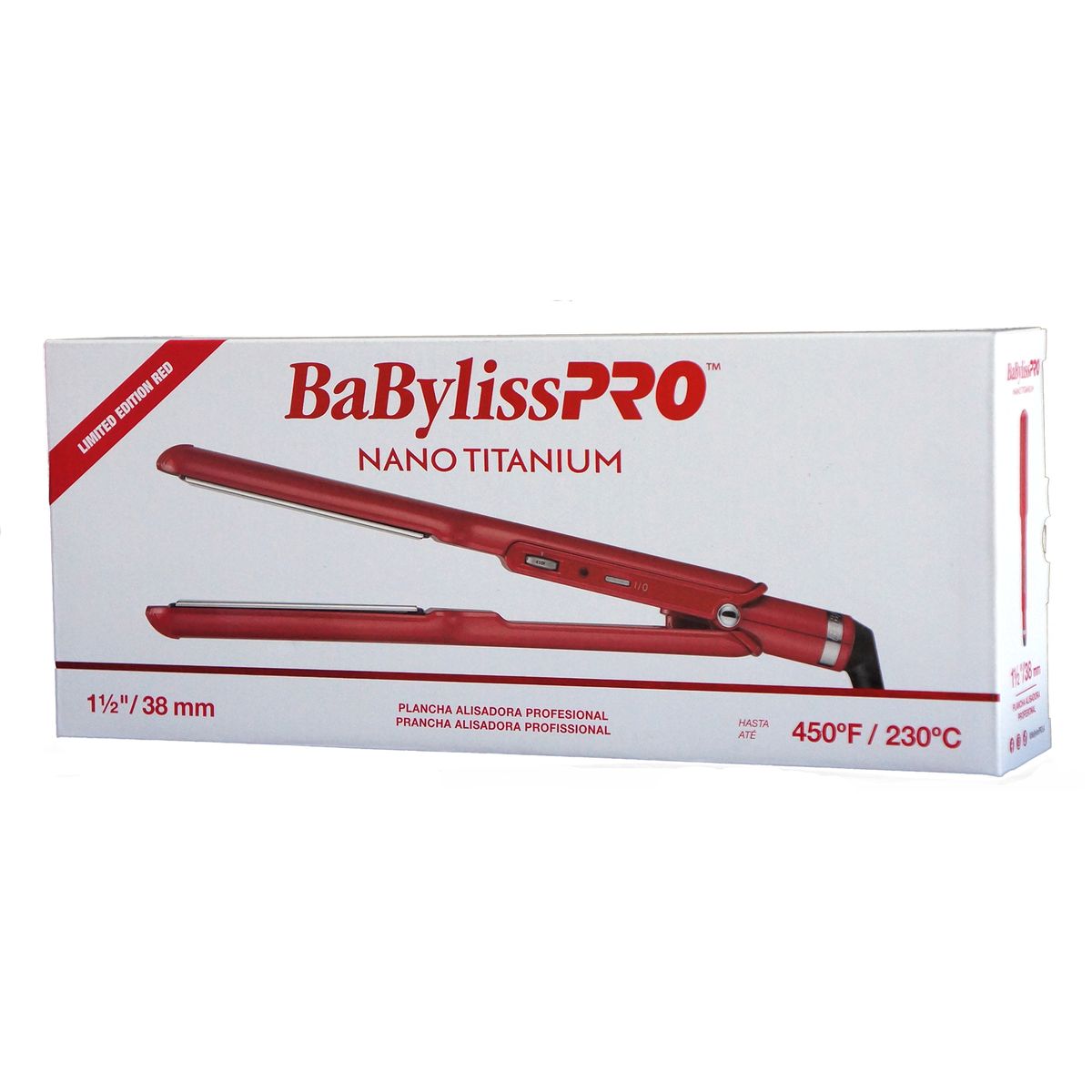 BABYLISS - Plancha Profesional Babyliss Nano Titanium Roja 1 ½"