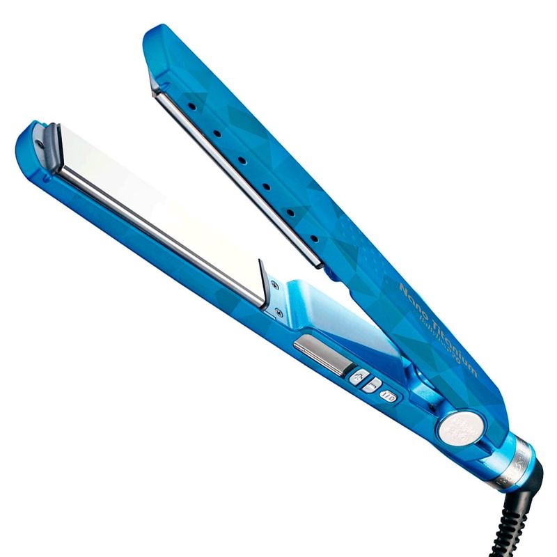 BABYLISS - Plancha Profesional Babyliss 4091 Digital Nanotitanium  1 ¼"  Vetro Azul