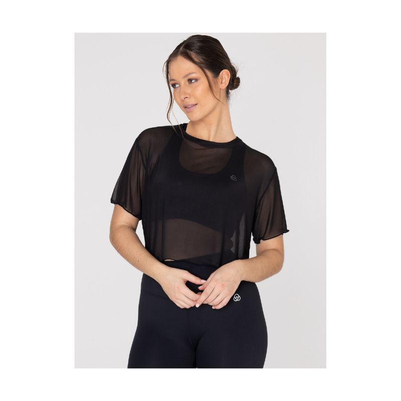 BSOUL - Camiseta Mujer T SHIRT CROP DEMI NEW BLACK BSOUL