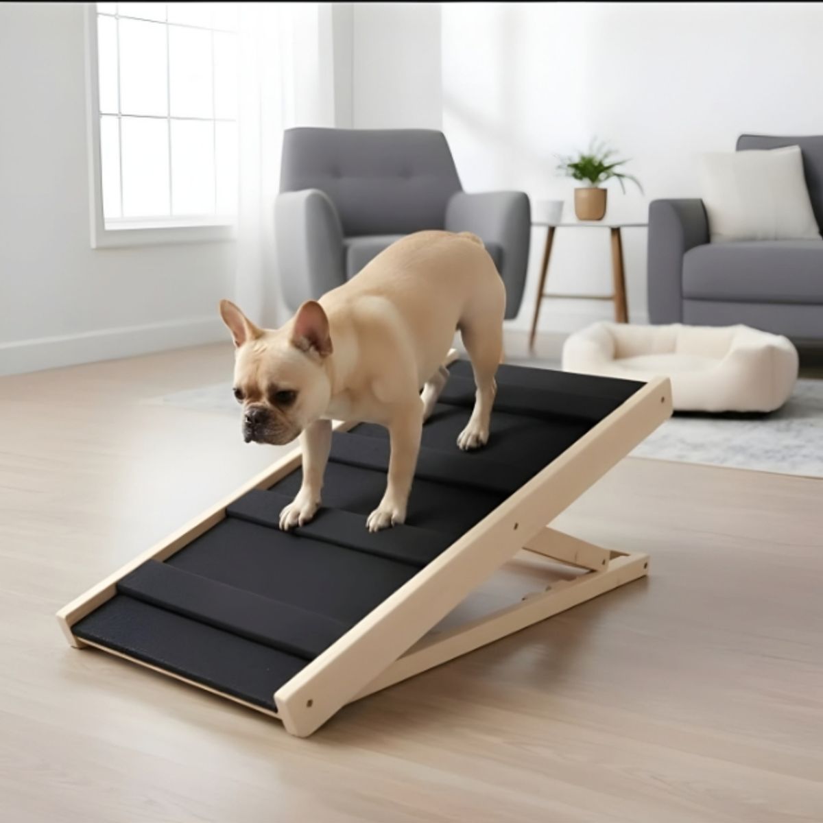 GENERICO - Rampa para mascotas con peldaños 70cm largo tres alturas 30-40-50 centímetros