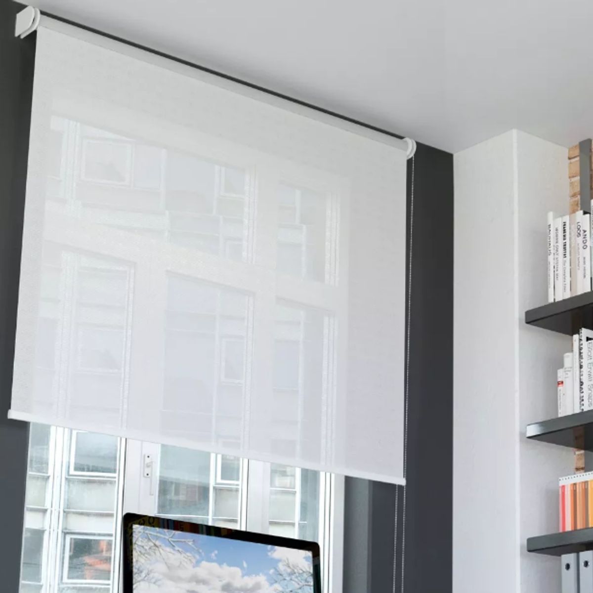 NOVELTY HOME - Cortina Enrollable Solar Screen Blanco 140x180 cm Novelty Home